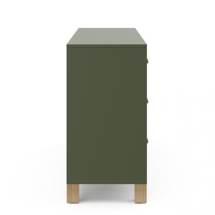 Storkcraft California 6 Drawer Dresser - Olive/Driftwood