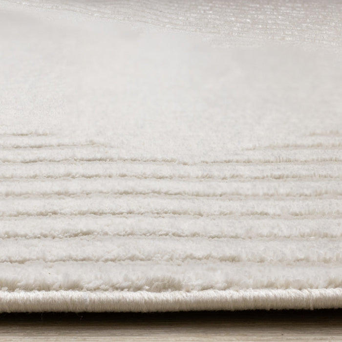 Hudson Modern Geometric Cream Beige Area Rug - 5'3\" x 7'7\"