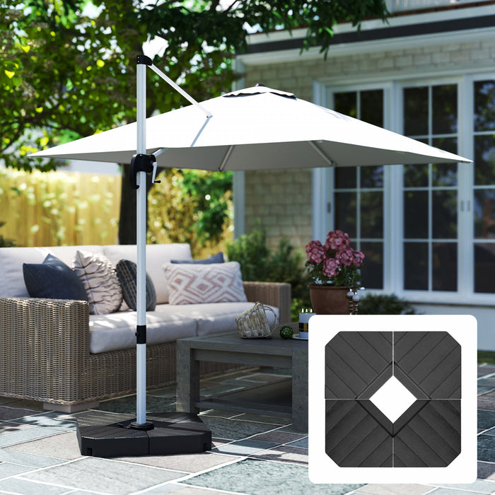 Outsunny Cantilever Umbrella Weights 132 lb. Water or 176 lb. Sand, Black
