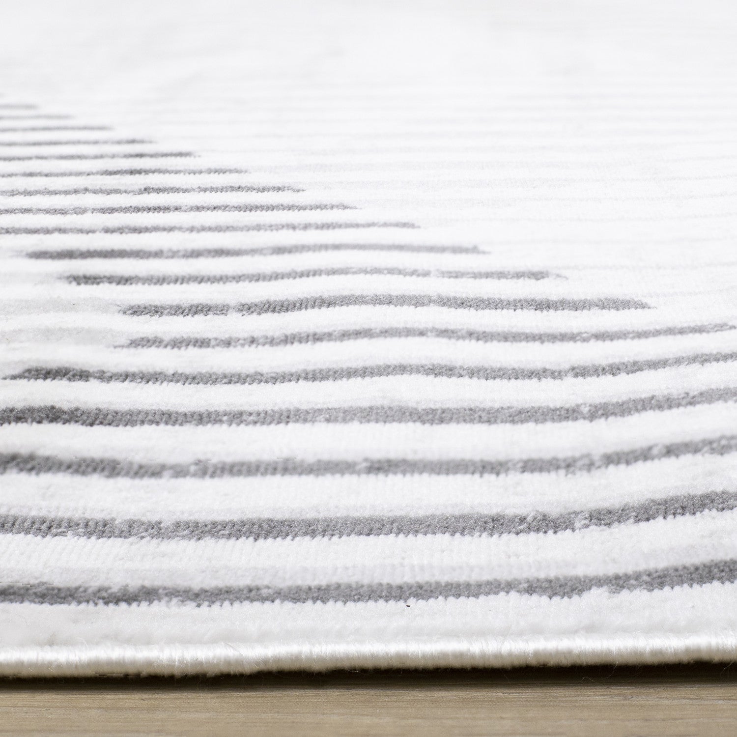 Washable Multi-Coloured Basketweave Lines Area Rug - 5'3