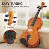 HOMCOM 4/4 Full Size Violin Kit, Wood Acoustic Violin Set for Beginners, Adults, Students, Musical Instrument Fiddle Kit with Hard Case, Bow, Rosin, Bridge and Shoulder Rest, Brown