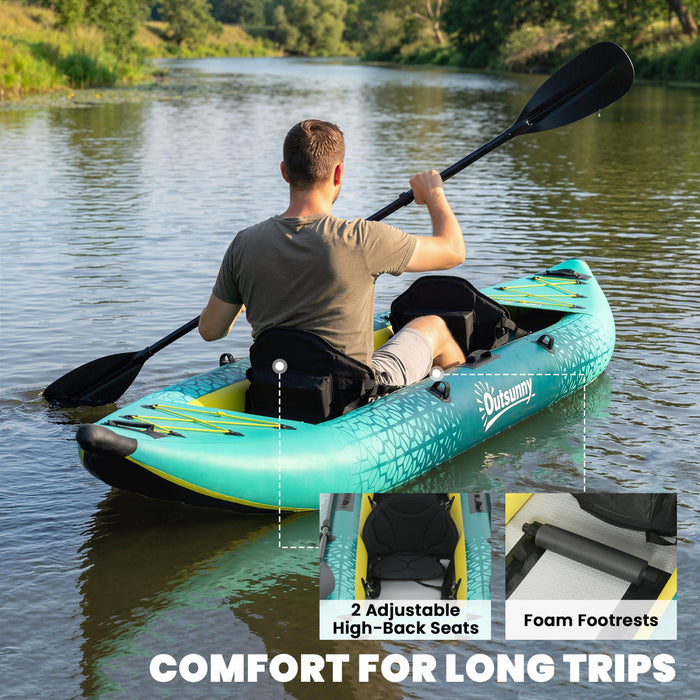 Outsunny 12'6\"x37\" Inflatable Paddle Board for Adults, Yellow and Grey