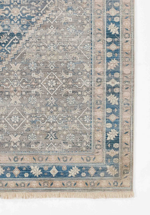 Lucia Traditional 8'0\" x 10'0\" Area Rug in Blue Indoor Area Rug