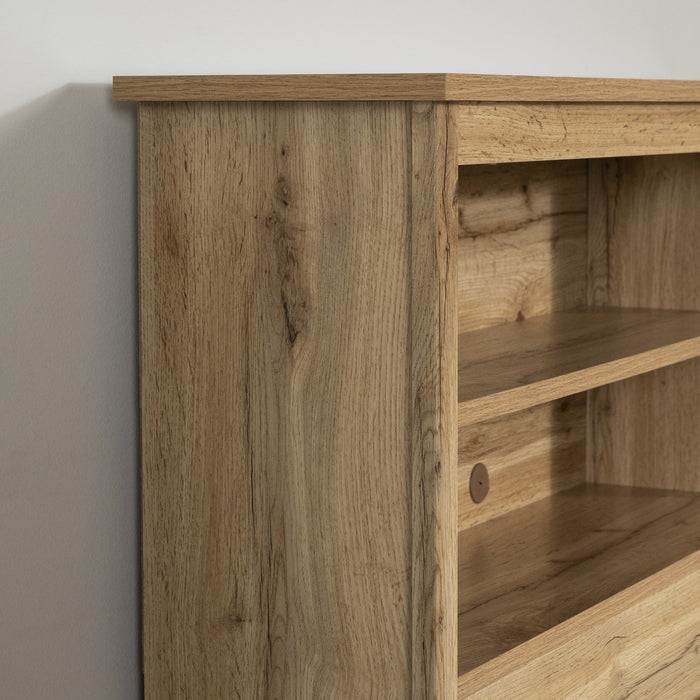 Tassio Mates Bed And Bookcase Headboard Set Nordik Oak - South Shore