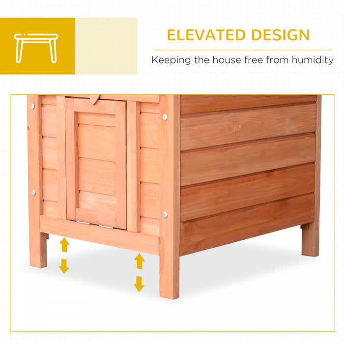 Pawhut 20\"x16.5\"x17\" Wooden Rabbit Hutch Small Animal House Bunny Guinea Pig Pet Cage Coop Cat Shelter Orange
