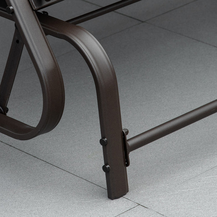 Outsunny 2-person Outdoor Glider Chair For Outdoor, Backyard, Khaki