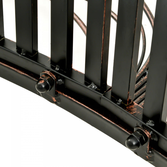 Outsunny 4ft Metal Garden Bridge Decorative Arc Bridge With Guardrails Black Bronze