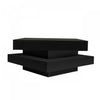Ryan Rotating Coffee Table with LED Lighting and 360° Swivel Top,Black | Ryan table basse pivotante – table basse avec eclairage LED et plateau rotatif a 360°, noir