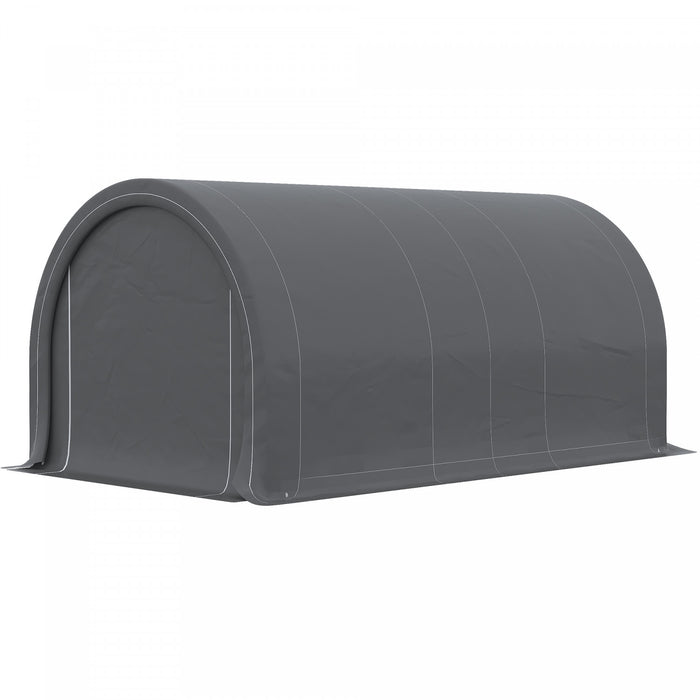Outsunny 10' X 16' Carport Storage Tent Anti-uv Pe Portable Garage, Grey