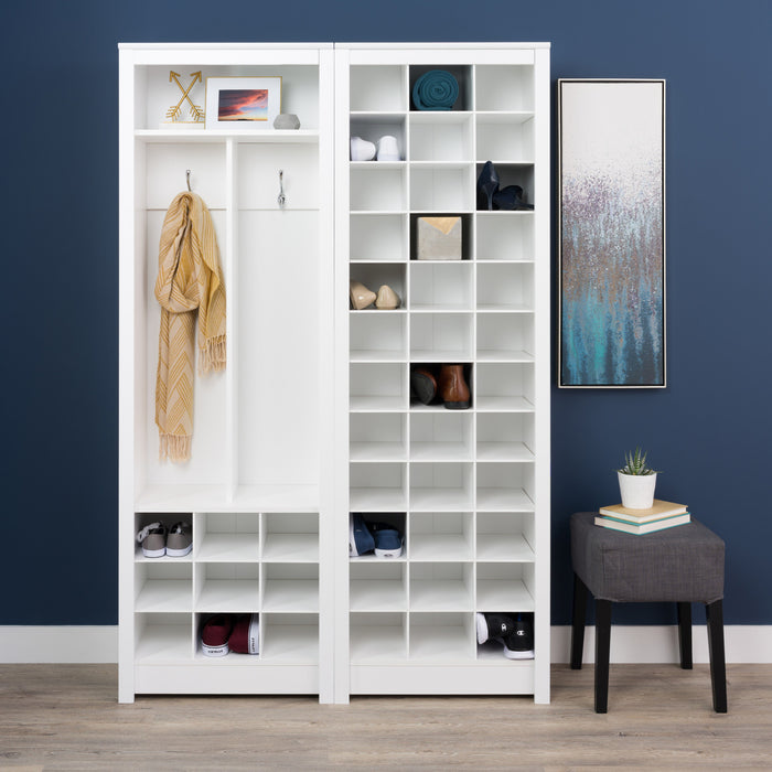 Thirty-Six Pair Shoe Storage Rack - White