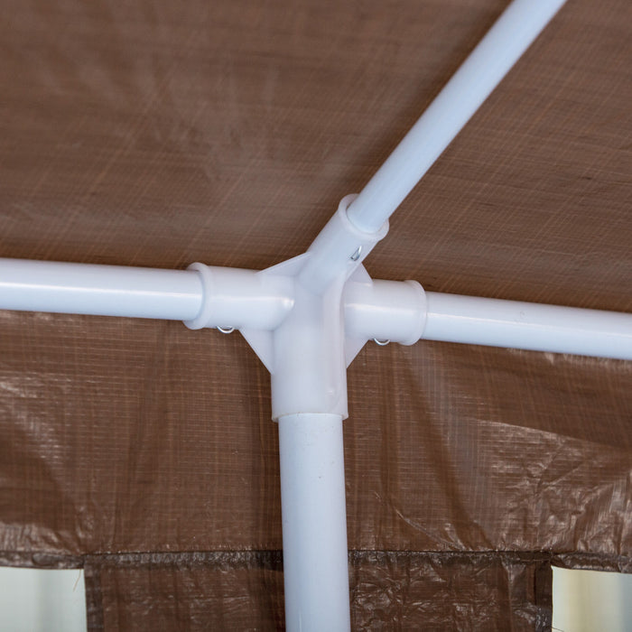 Outsunny 18.7' x 9.4' Party Tent, Garden Canopy Event Shelter, Coffee