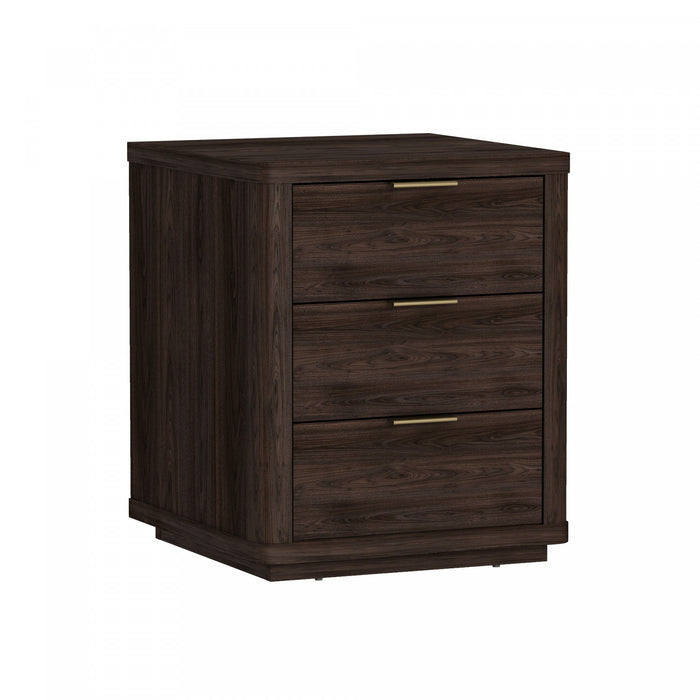 Evelyn Modern 20\" Nightstand in Brown (3-Drawer)