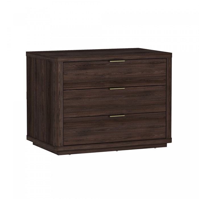 Evelyn Modern 32\" Nightstand in Brown (3-Drawer) - Set of 2