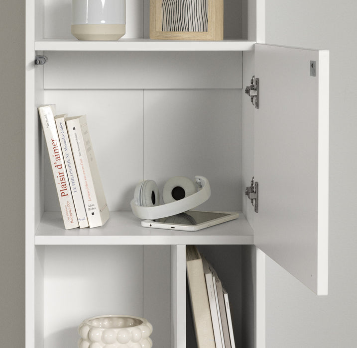 Liora 5-shelf Narrow Bookcase - Pure White 