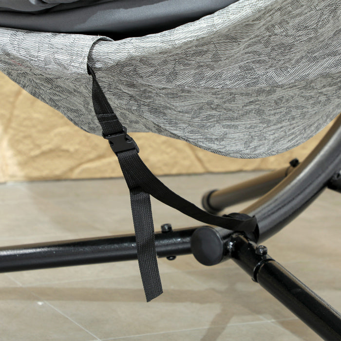 Outsunny Hanging Egg Chair With Folding Basket, Indoor Outdoor Swing Chair