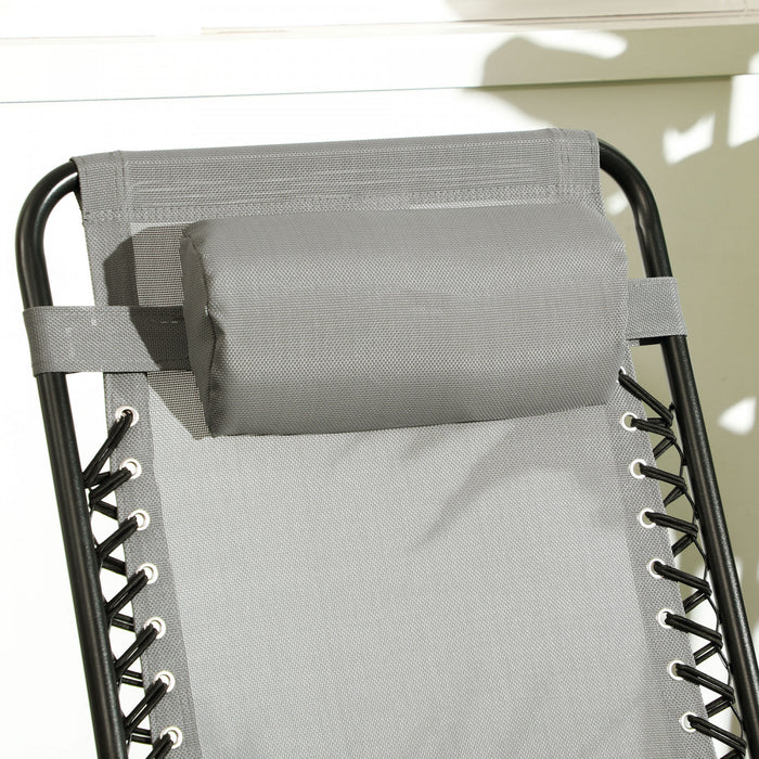 Outsunny 2pc Patio Foldable Rocking Chair Set Grey