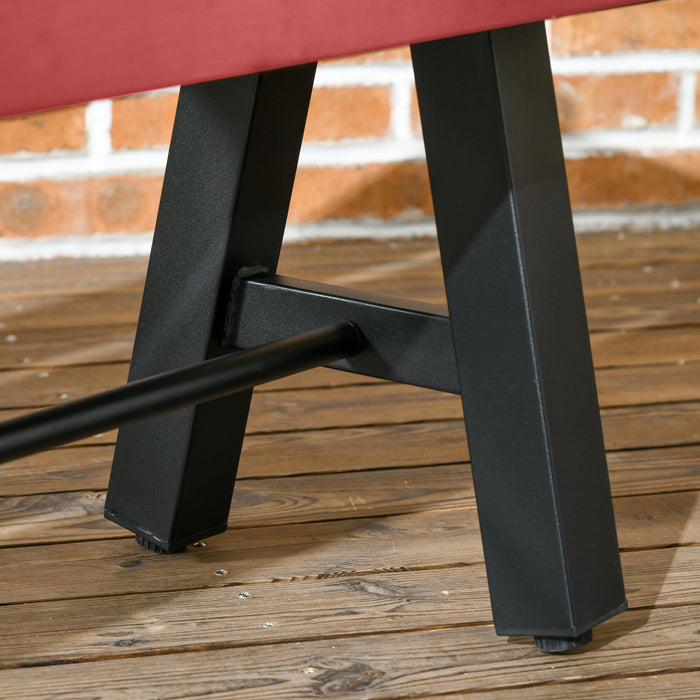 Outsunny 2 Pcs Patio Wooden Bench Outdoor Park Bench W/ Slatted Seat, Brown