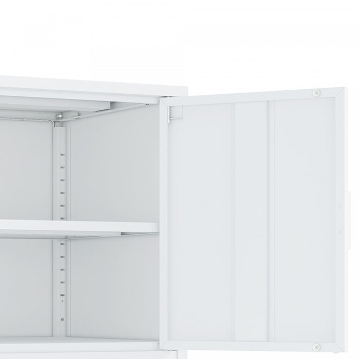 Ava Modern 24\" Metal Accent Cabinet in White