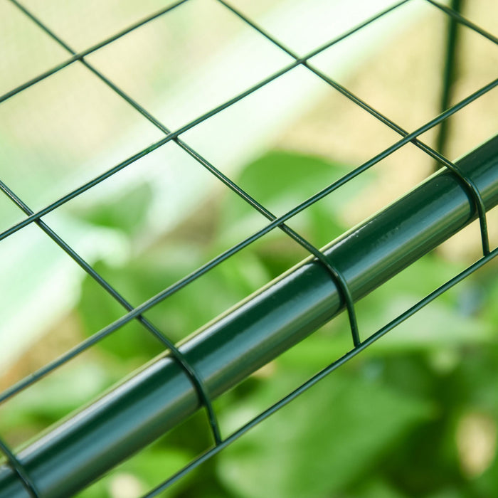 Outsunny 7' X 4' X 7' Outdoor Lean-to Walk-in Garden Greenhouse With Roll-up Door Hot House For Plants Herbs Vegetables, Green