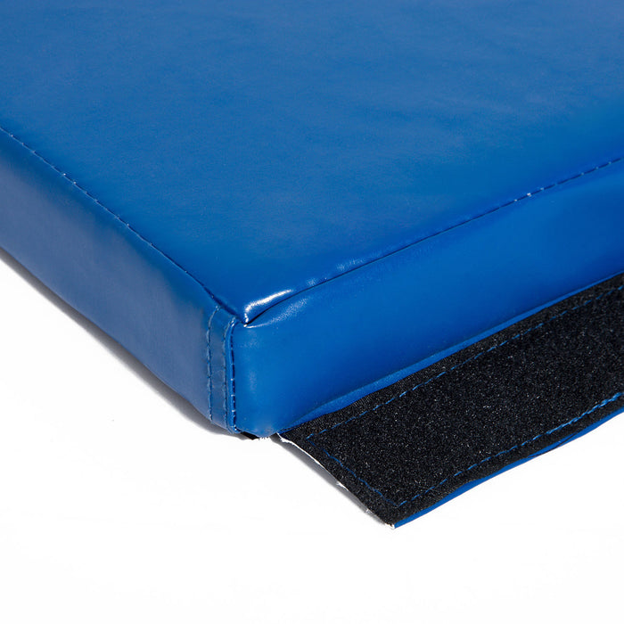 Soozier 4'x6'x2'' Folding Gymnastics Tumbling Mat, Exercise Mat With Carrying Handles For Yoga, Mma, Martial Arts, Stretching, Core Workouts, Blue