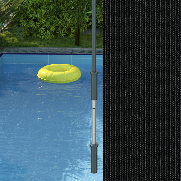 Outsunny Outdoor Roller Shade, 8' X 6' Patio Door Blinds, Black