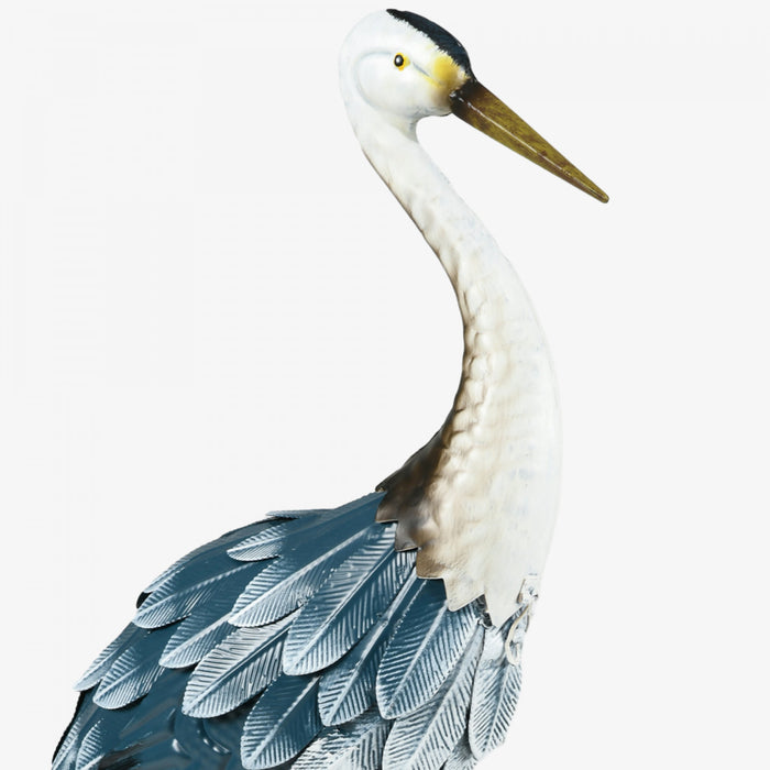 Outsunny 2pcs Heron Garden Statues, Metal Yard Art Bird Sculptures, Blue