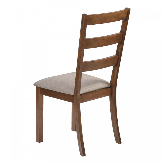 Dining Chair Set of 2 Kitchen Dining Room Brown Fabric Walnut Wood Legs Transitional