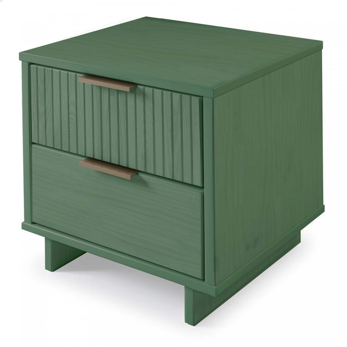 Granville Modern 18\" Nightstand in Sage Green (2-Drawer) - Set of 2