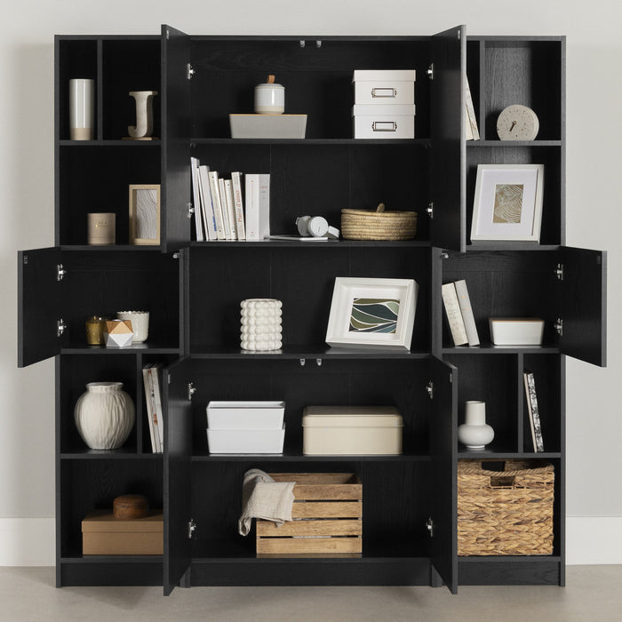 Liora Set Of Bookcase And 2 Narrow 5-shelf Bookcases - Black Oak 