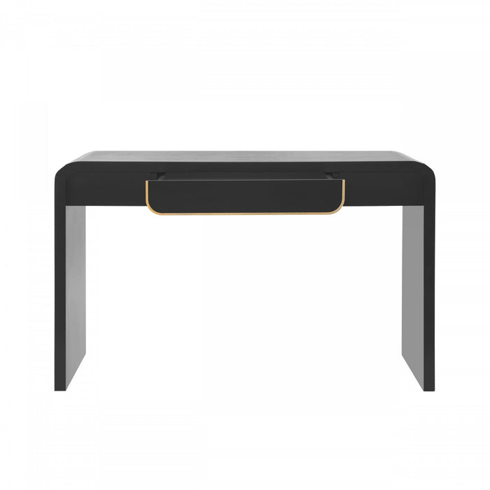 Ethan Wood Sofa Table with Storage for Living Room Entryway Hallway - Black
