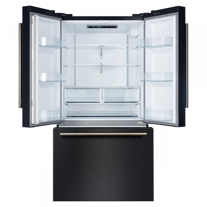 Forno Rivello 36 Inch Black French Door Refrigerator, Energy Star Certified - FFFFD1783-36BLK