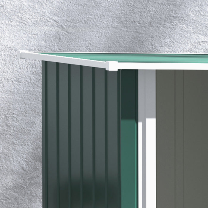 Outsunny 5 X 3ft Outdoor Storage Shed, Metal Garden Tool Shed With Sloped Roof, Lockable Door For Tool, Equipment, Bike, Green