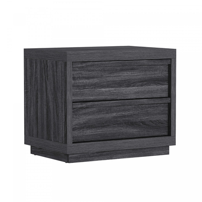 Navis Contemporary 26\" Nightstand in Charcoal Gray (2-Drawer)