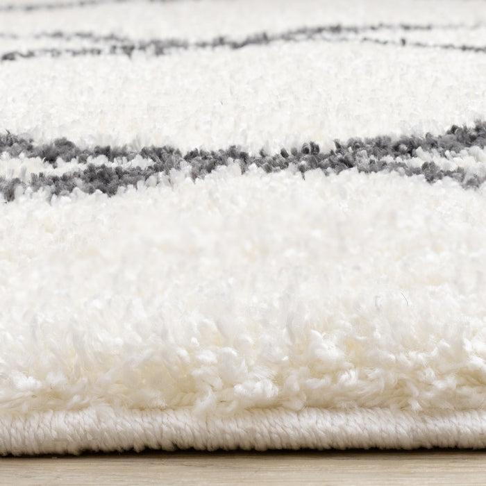 Fairmont White Grey Trellis Rug, 6'7\" x 9'10\" Indoor Area Rug