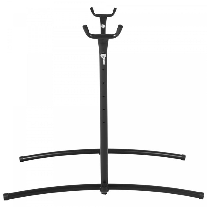 Outsunny 9.2'l Adjustable Hammock Stand Only, Heavy Duty Universal Garden Outdoor Camping Picnic Sun Bed Swing Metal Frame W/ Six Holes To Adjust, Black