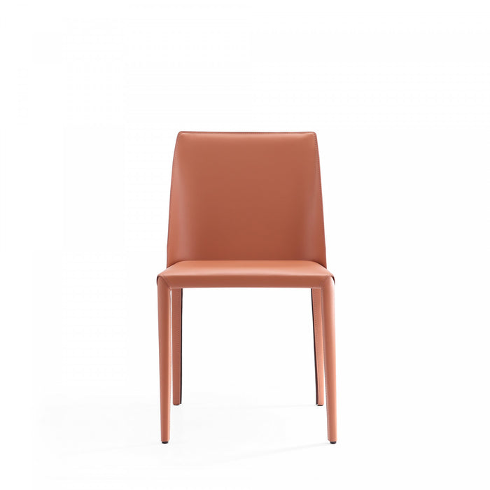 Paris Modern Vegan Leather Dining Chair in Clay - Set of 4