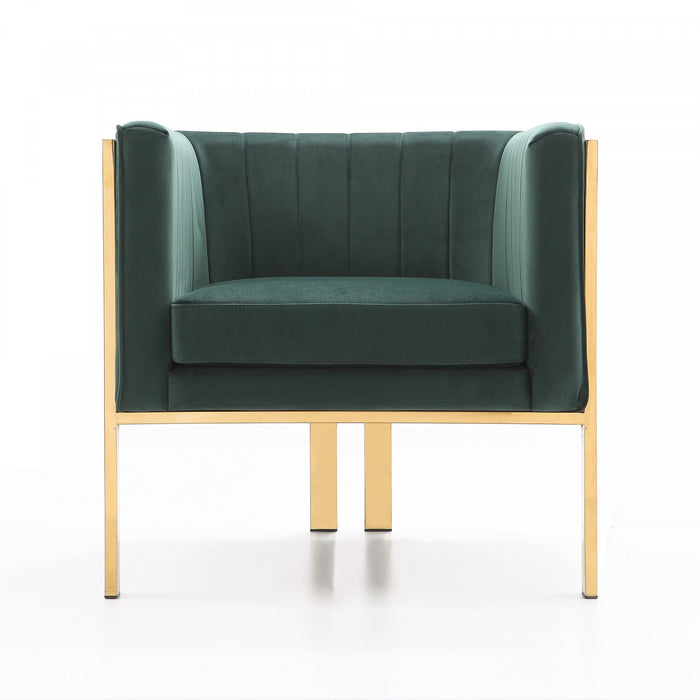 Paramount Modern Velvet Lounge Chair in Forest Green - Set of 2
