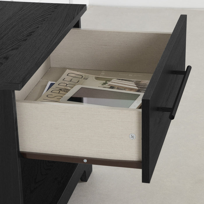 Primo 1-Drawer Nightstand - Black Oak