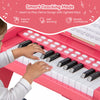 Costway 25 Keys Digital Piano with Music Stand,Teaching Mode,Lighted Keys, Adjustable Speed Pink