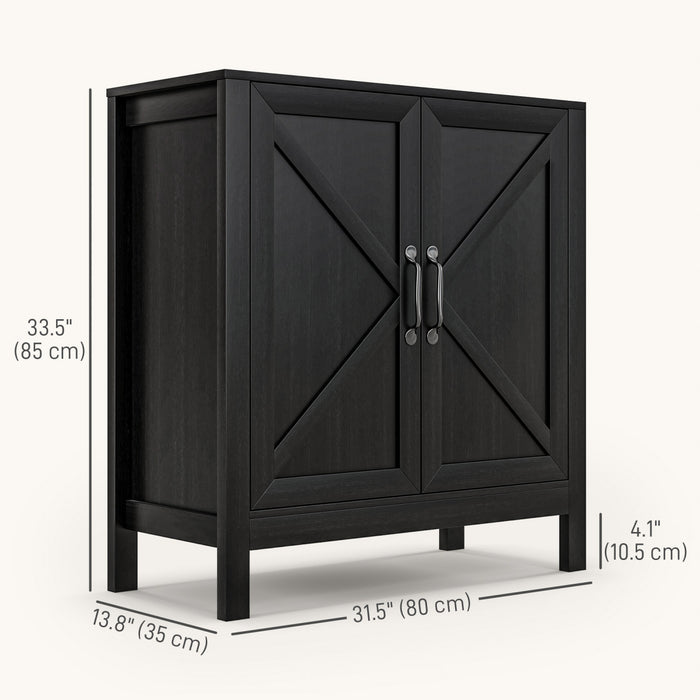 HOMCOM Storage Cabinet, Buffet Sideboard with Adjustable Shelf, Black