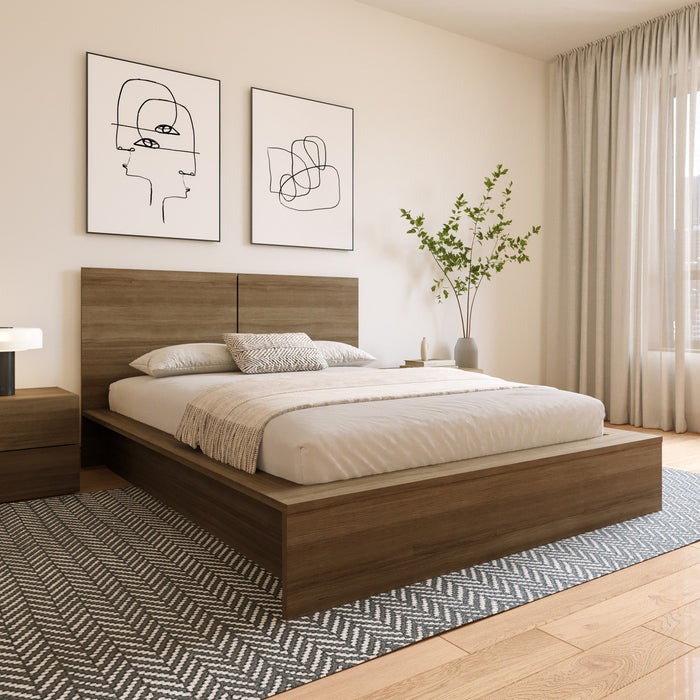 Nordika James Queen Headboard - Brown Oak