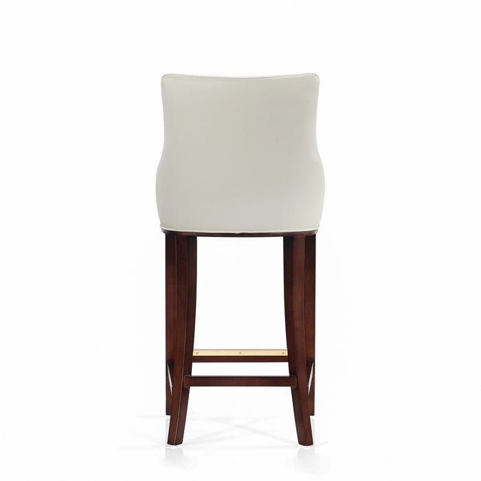 Shubert Modern Wood Upholstered Barstool in Ivory - Set of 3