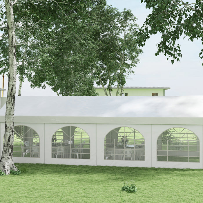 Outsunny 10' X 26' Party Tent And Carport, Heavy Duty Outdoor Canopy Tent Shelter Portable Garage With Removable Sidewalls, 2 Doors And Windows, Tents For Parties Events Bbq Grill
