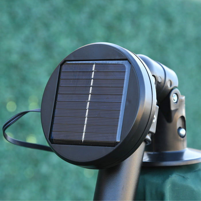 Outsunny 10ft Outdoor Cantilever Umbrella W/ Solar Lights, Dark Green