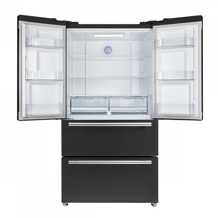 Forno Espresso Moena 36-inch French Door Refrigerator in Black, 19.2 cu.ft. - FFRBI1820-36BLK
