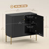 HOMCOM Sideboard with Fluted Doors, 32" Modern Buffet Cabinet, Black