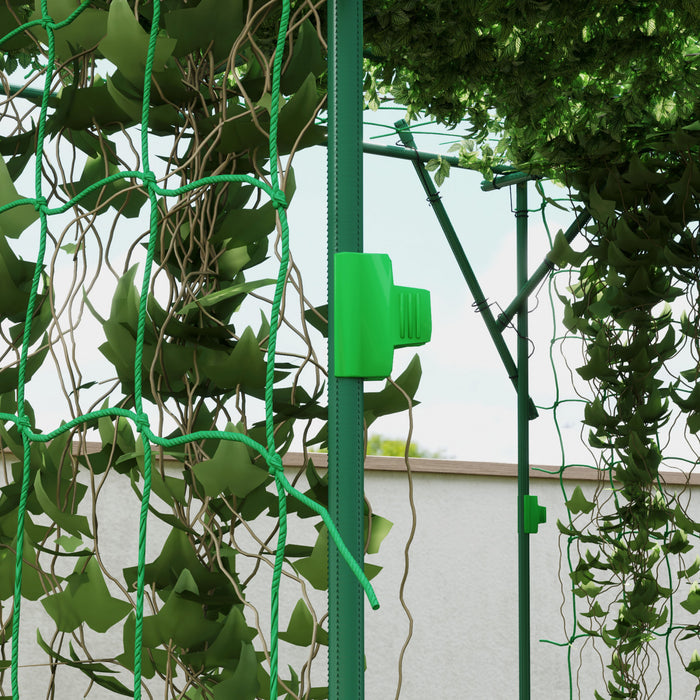 Outsunny Garden Arch Trellis, 7.3 FT Tall Cucumber Trellis, Green