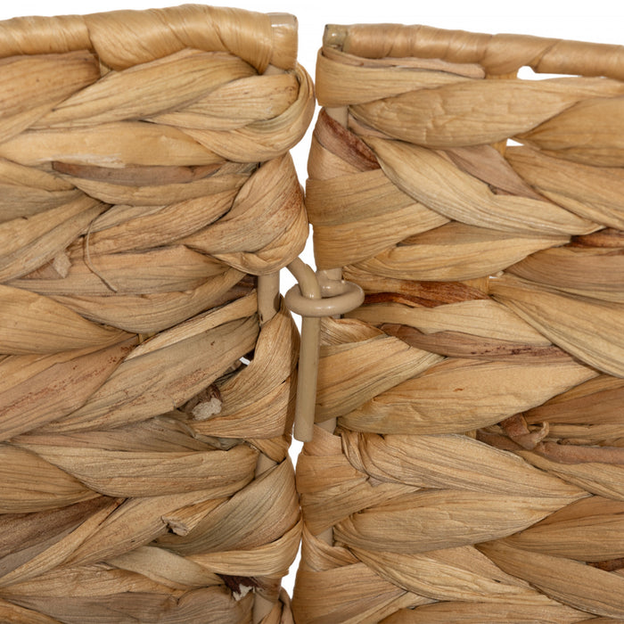 Homcom 24\" Hyacinth Christmas Tree Base Cover Hand Woven Tree Ring Natural