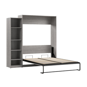 Bestar Claremont 5-Shelf Queen Murphy Bed - Platinum Grey