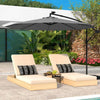 Costway 10 Ft Patio Solar LED 40 Lights Offset Umbrella Crank Cross Base Gray